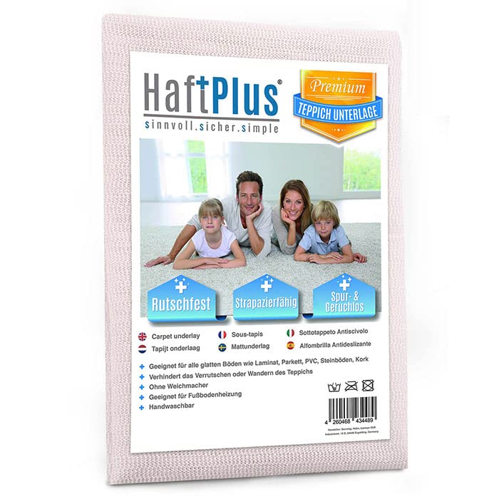 HaftPlus Classic - Teppich Antirutschunterlage gegen rutschende Teppiche Antirutschmatte für...