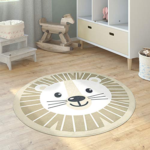 Paco Home Kinderteppich Teppich Kinderzimmer Rund Spielmatte Babymatte rutschfest Modern Mond Koala...