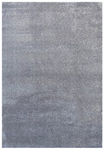 Livone Hochwertiger Jugendteppich Kinderteppich Baby Teppich Kinderzimmer Uni einfarbig in Silber...