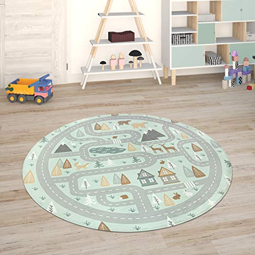 Paco Home Kinderteppich Teppich Kinderzimmer Spielmatte Straßenteppich Spielteppich, Grösse:120 cm...