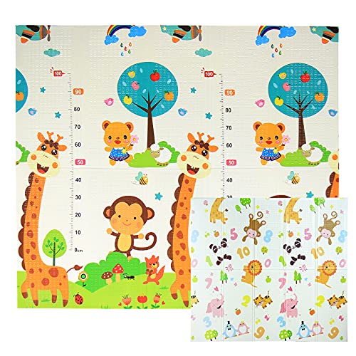 CCLIFE Krabbelmatte Spielmatte Baby Schadstofffrei 196x176x1cm Faltbar Spielunterlage Spielteppich...