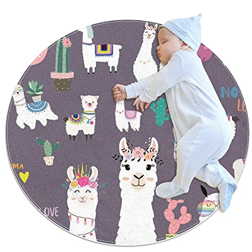laire Daniel Waschbarer Bodenmatten-Rundteppich runder Kinderteppich für Küche, Schlafzimmer und...