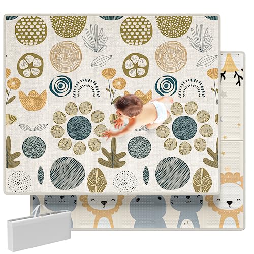 Mloong 150x180cm spielmatte baby, faltbar krabbeldecke für baby,wasserdicht krabbelmatte baby mit...