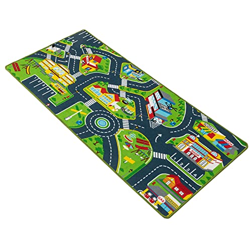 bilkoivn Kinder Teppich Playmat Rug City Life Ideal zum Spielen mit Autos und Spielzeug - Spielen,...