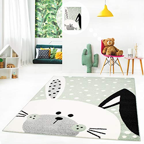 MyShop24h Kinderteppich Spielteppich Teppich für das Kinderzimmer Flachflor Modern süßer...
