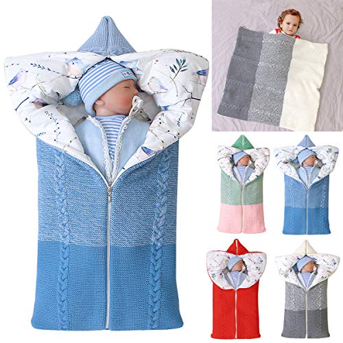 Kinderwagen Decke, Neugeborenen Wickeldecke Winter warme Schlafsack für 0-12 Monate Baby Jungen oder Mädchen (Blau)
