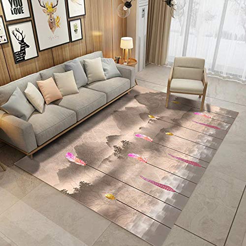 YQZS Teppich Schlafzimmer Teppich Orientteppich Tinte Berg Malerei Geeignet Für Fußbodenheizung,200X300Cm(79X118Inch)