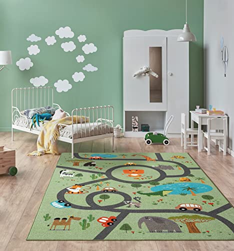 the carpet Happy Life Kinderzimmer, Kinderteppich, Spielteppich, Waschbar, Straßenteppich, Straße,...