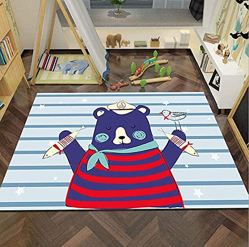 Kinderteppich Baby-Krabbelteppich Wohnzimmer-Bodenmatte Cartoon Bär Tiermuster 200x300CM...