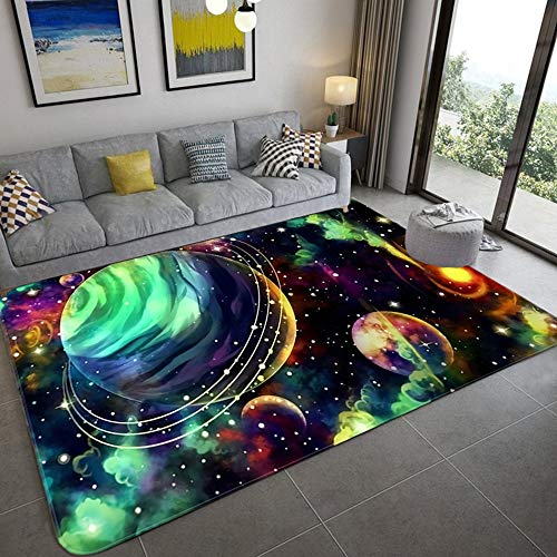 3D Teppich Space Universum Planet Boden Matte Wohnzimmer Große Größe Samt Area Teppiche Weiche...