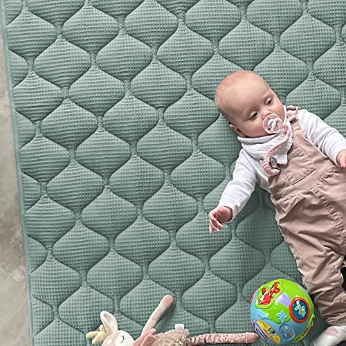 Sanosoft® Krabbeldecke - rutsch- & wasserfest - Öko Tex & Made in Germany Mint 130x150cm