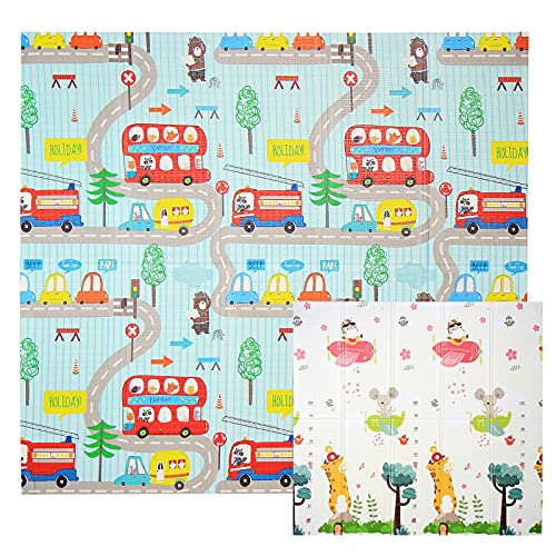 CCLIFE Krabbelmatte Spielmatte Baby Schadstofffrei 196x176x1cm Faltbar Spielunterlage Spielteppich...
