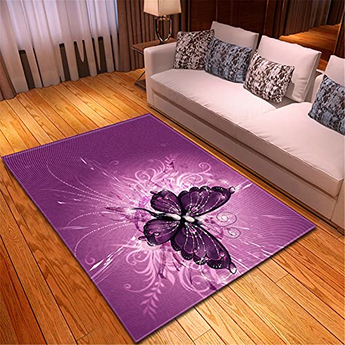 Chickwing Chickwin Teppich Groß Wohnzimmer, 3D Schmetterling Drucken Moderne Weiche Flanell Fläche...