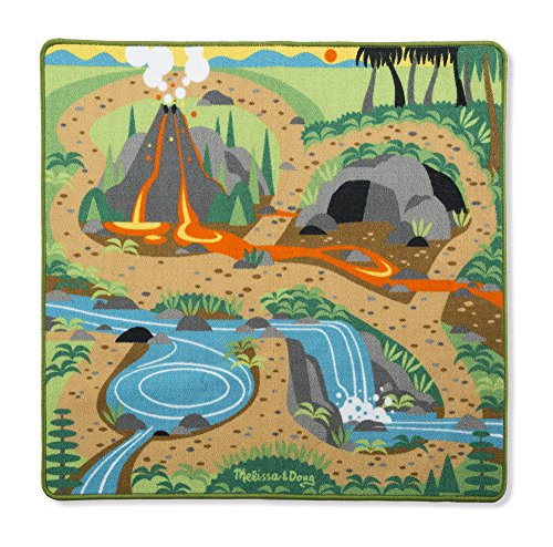 Melissa & Doug Spielteppich (100 x 90 Zentimeter) - Prähistorische Dinosaurier mit Spielzeugtieren...