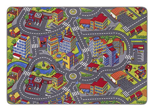 Misento Kinderteppich Straßenteppich Spielunterlage Kinderzimmer Schadstoff geprüft 140 x 200 cm