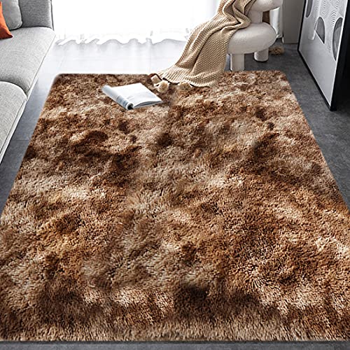 FZCBY Moderne Langflor Teppich, rutschfest Wohnzimmer Teppiche, Flauschiger Weicher Schlafzimmer...