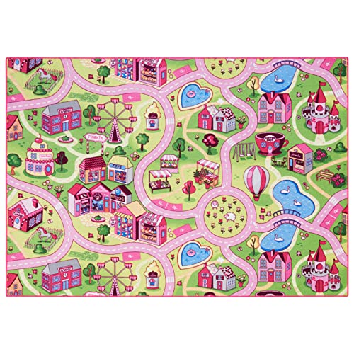 Carpet Studio Teppich Kinderzimmer 140x200cm, Kinderteppich, Spielteppich Straße Mädchen für...