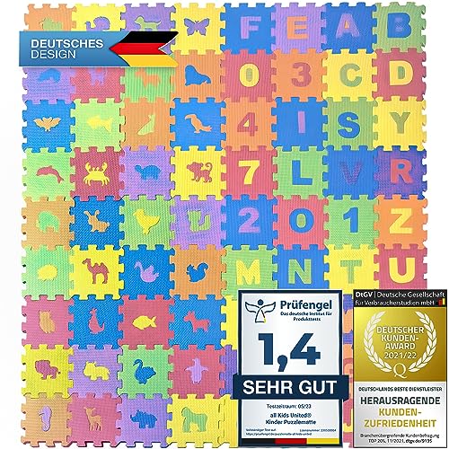 all kids United® Kinder Puzzlematte 118 x 132 cm - Kinderteppich Spiel-Teppich Schadstofffrei...