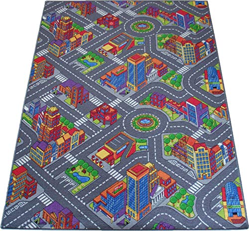 Straßenteppich Spielteppich Citylight Big City Stadt Kinderteppich Verschiedene Größen (200 x 250 cm)
