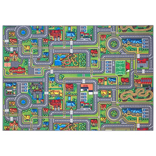 Carpet Studio Teppich Kinderzimmer 140x200cm, Kinderteppich, Spielteppich Straße Jungen & Mädchen,...