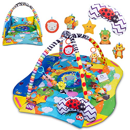 LIONELO Anika Plus Spielmatte, Baby, Spieldecke Baby, Krabbeldecke für Baby Spielbogen für Babys,...