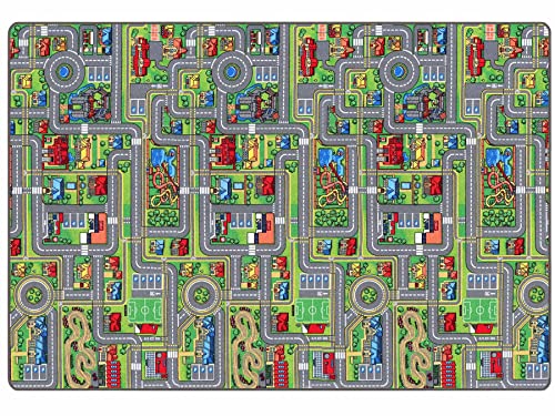 Primaflor Interaktiver Spielteppich Streets - 200x300 cm, Made in Europe Kinderteppich mit...