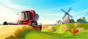 Bauernhof mit Traktor